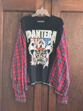 Pantera upcycled Flannel Tshirt